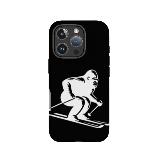 Monkey Gorilla Chimpanzee Ski Silhouette Design IPhone Cases