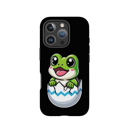 Colorful Easter Egg with Hatching Frog Design IPhone Cases