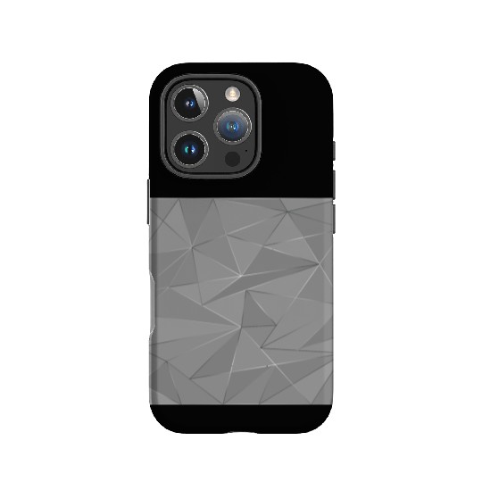 Grey silver low poly abstract background IPhone Cases