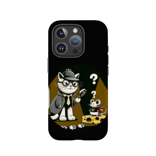 Detective Cat and Superhero Mouse Adventure IPhone Cases