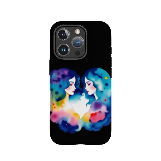 Color splash zodiac: Gemini IPhone Cases