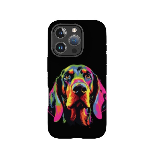 Watercolor Colorful Black And Tan Coonhound IPhone Cases