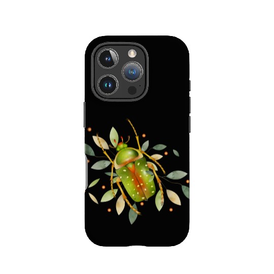 Stephanorrhina guttata - green insect with leaves IPhone Cases