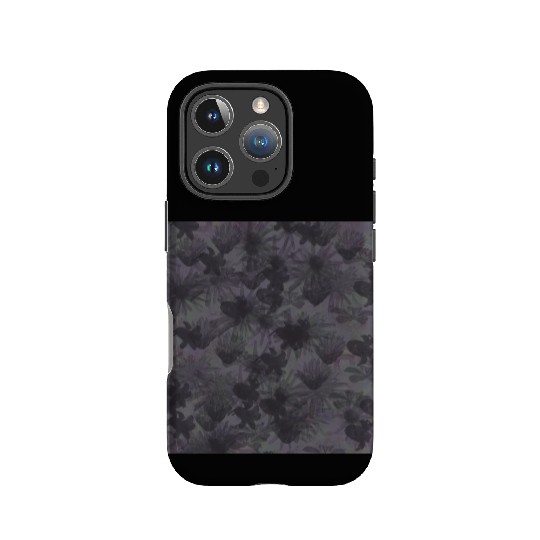 floral feel pattern in purple and gray IPhone Cases