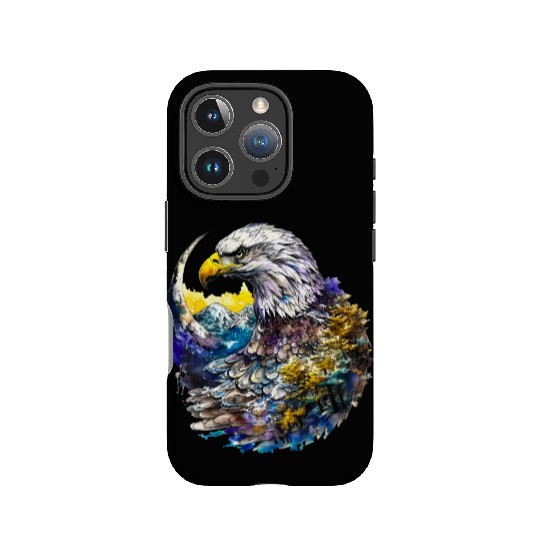 Wilderness Watercolor Forest Moon Eagle IPhone Cases