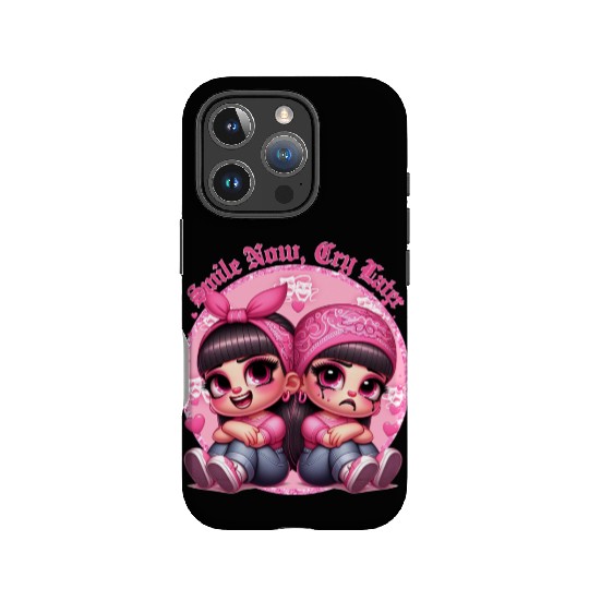 Smile Now Cry Later Drama girls Chicano Art IPhone Cases