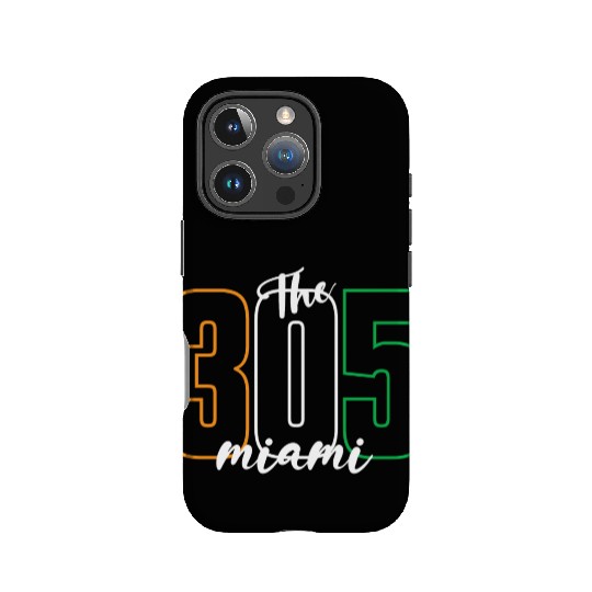 Miami 305 Area Code - Typography Art IPhone Cases