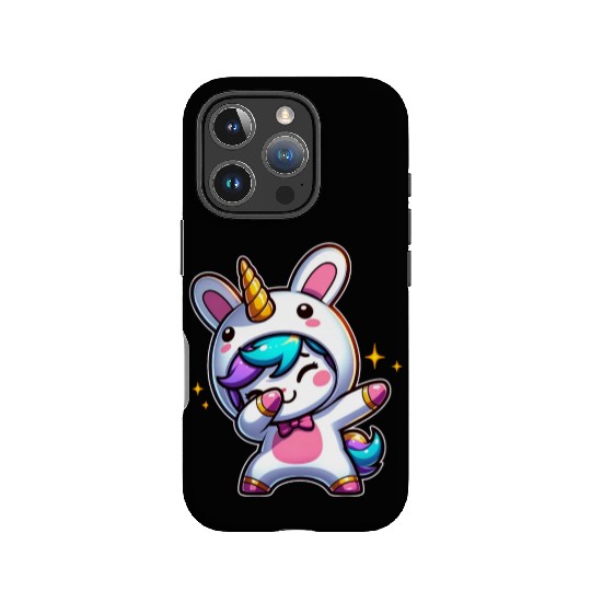 Cute Kawaii Dabbing Unicorn Wearing Easter Bunny IPhone Cases