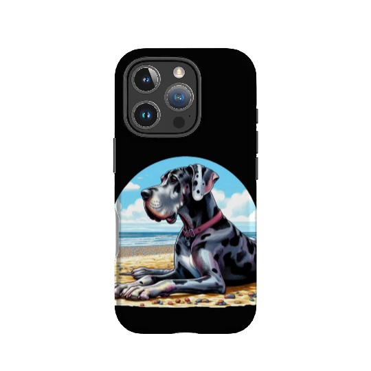 Great Dane On The Beach IPhone Cases