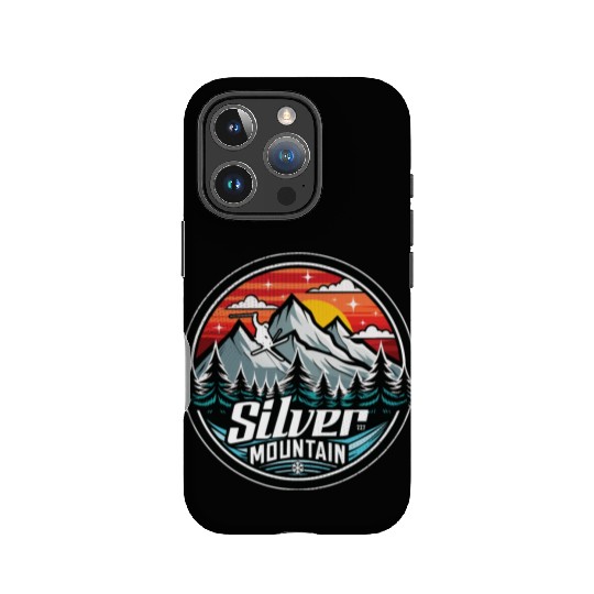 Retro Silver Mountain Ski IPhone Cases