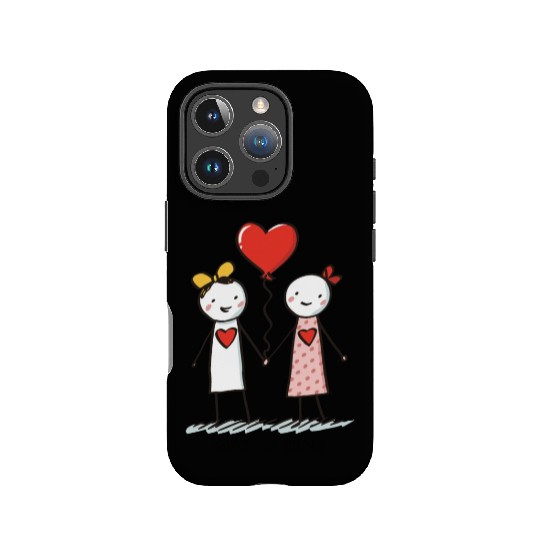 Stick Figure Lesbian Lovers Love is Love IPhone Cases