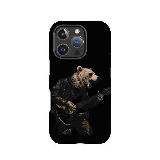 Grizzly Bear Playing Guitar IPhone Cases