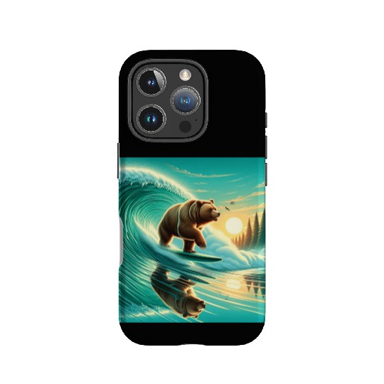 Grizzly bear windsurfing IPhone Cases