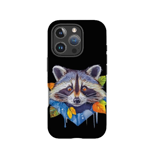Autumn Raccoon: A Watercolor Wilderness IPhone Cases