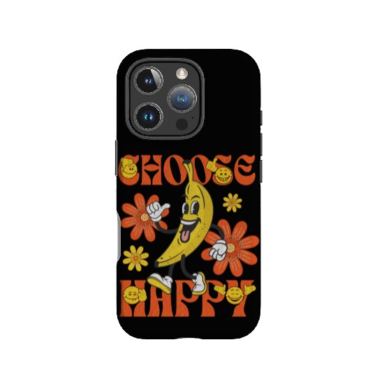Choose Happy Retro Banana Mascot IPhone Cases
