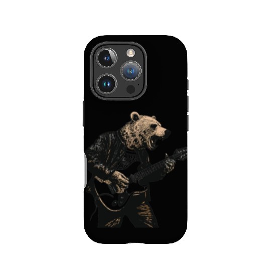 Grizzly Bear Playing Guitar IPhone Cases