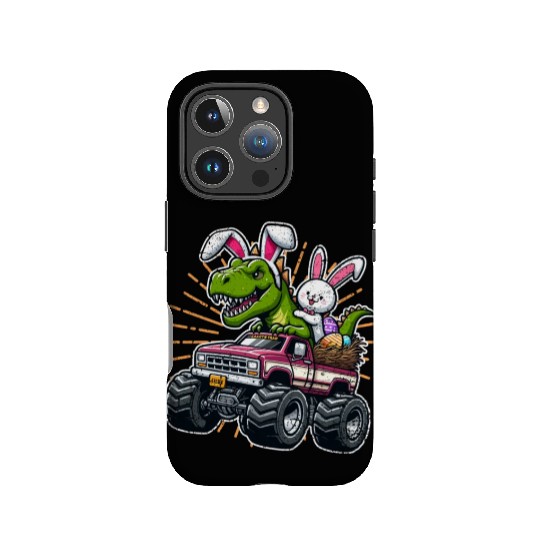 EASTER DINOSAUR RIDING MONSTER TRUCK EASTER IPhone Cases