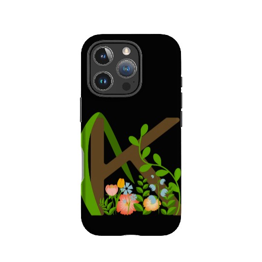 Capital letter K monogram and wildflowers IPhone Cases