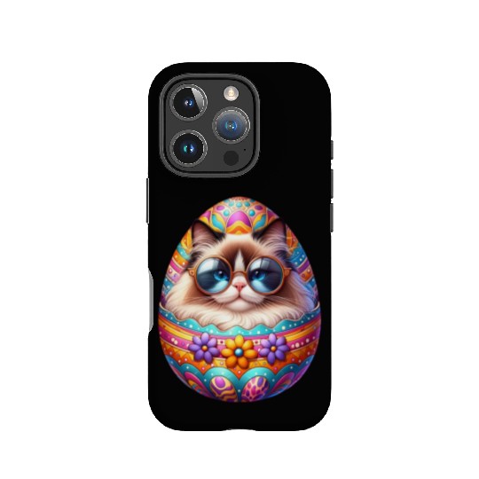 Ragdoll Cat in Easter Egg Design IPhone Cases