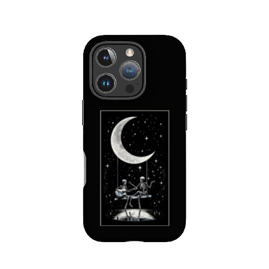 Skeleton Couple Guitar Moon Band IPhone Cases