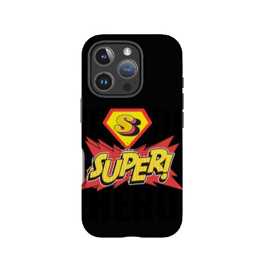 Jesús Superhero Religión Christ. IPhone Cases