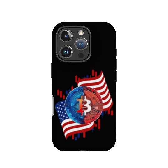 American Flag Bitcoin Crypto Currency Trading IPhone Cases