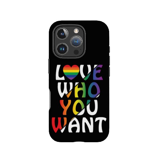 LGBT Love Who You Want Rainbow Heart Gay Pride IPhone Cases