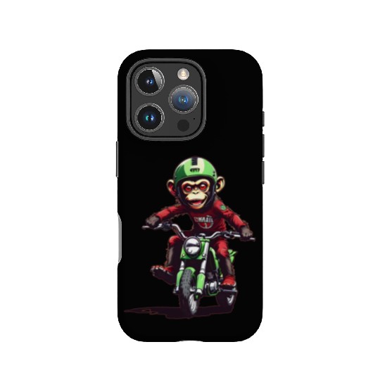 AI Monkey on Dirt Bike - Cool Kids Designs IPhone Cases