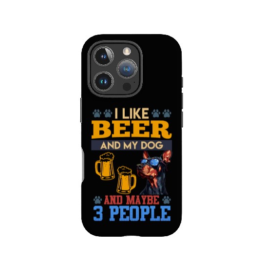 Doberman LIKE BEER AND DOG AND MAYBE 3 PEOPLE IPhone Cases