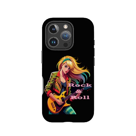 Emerald Melodies: Rock & Roll Girl IPhone Cases