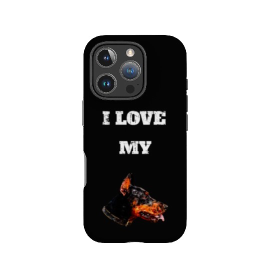 I Love My Geometric Doberman Design IPhone Cases