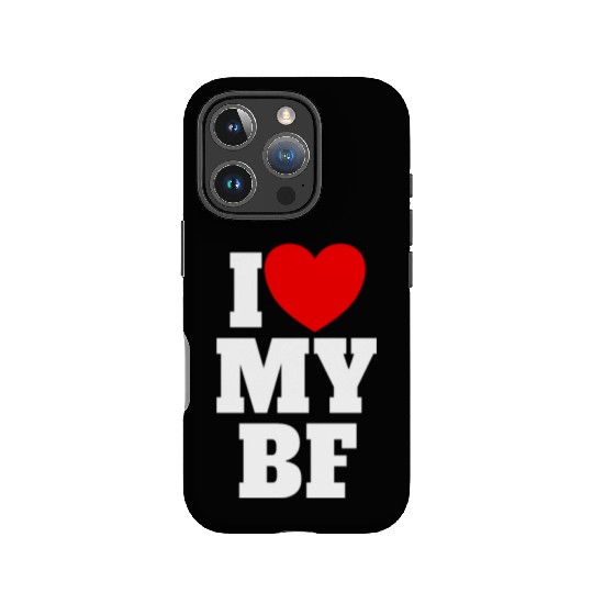 I Love My BF Red Heart Matching Couple Boyfriend IPhone Cases