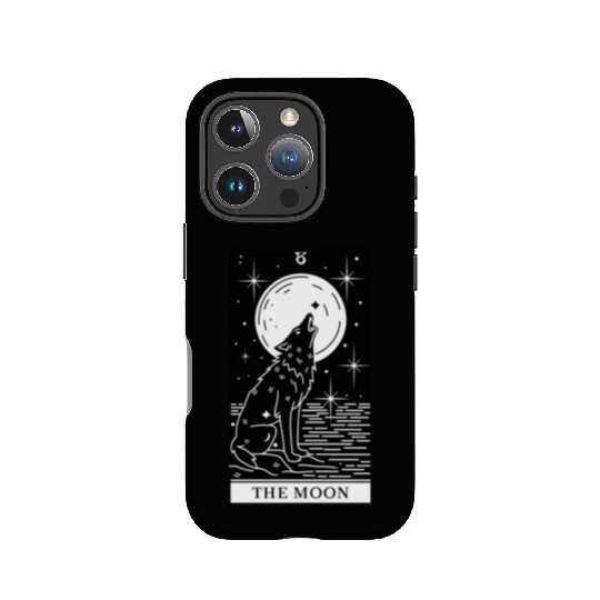 Tarot Card The Moon Wolf Howling IPhone Cases
