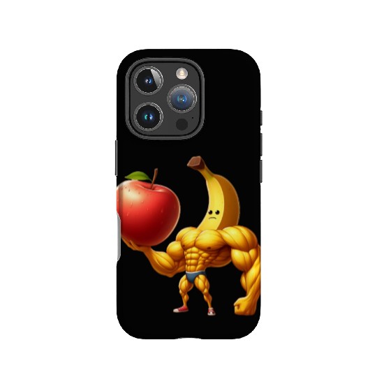 Muscular banana lifts huge apple IPhone Cases