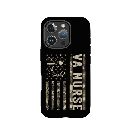 VA Nurse Camouflage Patriotic US Flag Nurse Life IPhone Cases
