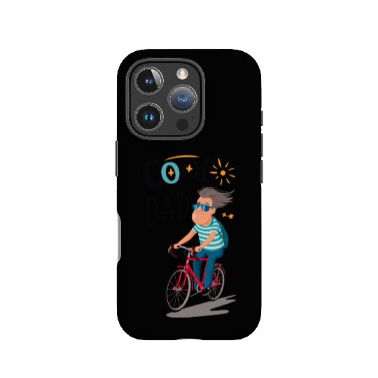 Cool Dad riding red bicycle - Father's Day IPhone Cases