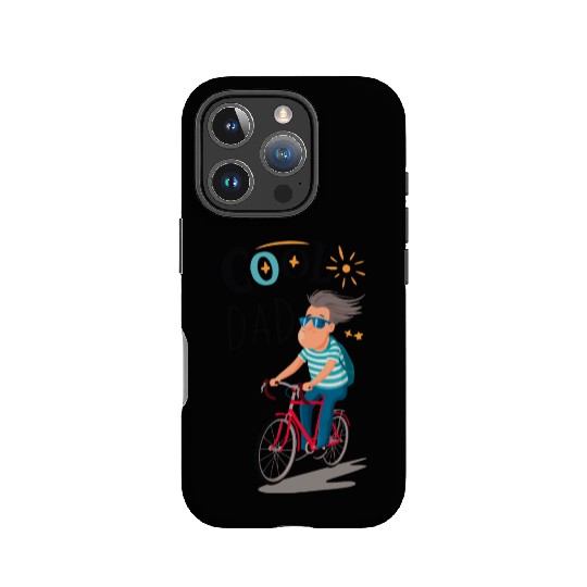 Cool Dad riding red bicycle - Father's Day IPhone Cases