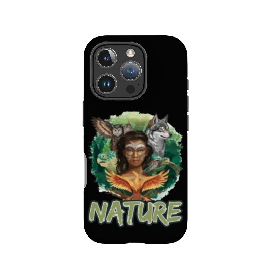 Nature-Inspired Wolf Owl Turtle Phoenix Woman IPhone Cases
