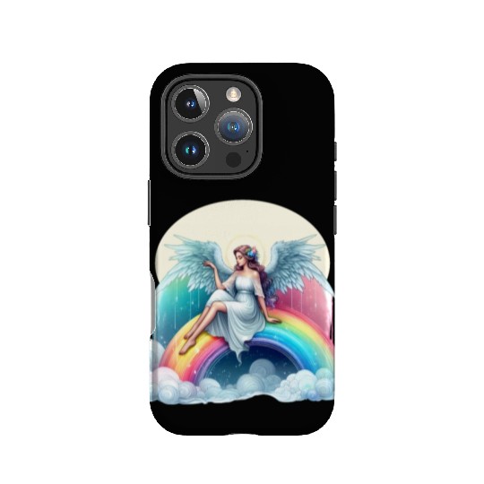 Angel on rainbow IPhone Cases