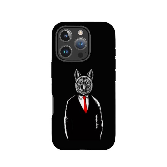 Wolf Wearing Tux IPhone Cases Funny Canine Wolves Vest