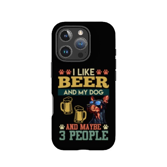 Doberman LIKE BEER AND DOG AND MAYBE 3 PEOPLE IPhone Cases