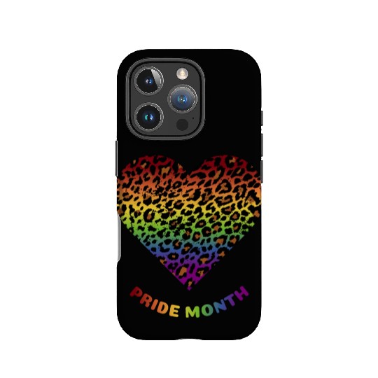 LGBTQ+Pride Month Rainbow Heart Leopard pattern IPhone Cases