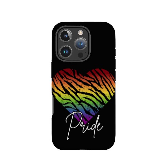 LGBTQ+Pride Rainbow heart-pattern tiger leather IPhone Cases