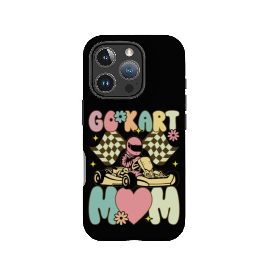 Go Kart Mom Groovy Racing Mom Karting Racer IPhone Cases