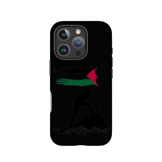 free palestine standing flag silhouette IPhone Cases