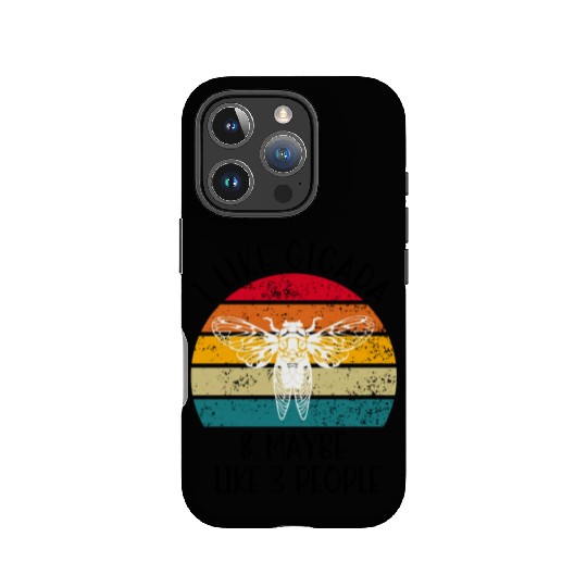 I Like Cicada & Maybe Like 3 People, Retro Sunset IPhone Cases