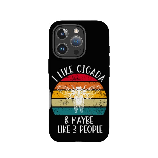I Like Cicada & Maybe Like 3 People, Retro Sunset IPhone Cases