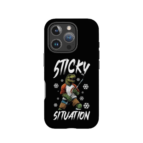 Sticky Situation Funny Hockey Trex IPhone Cases