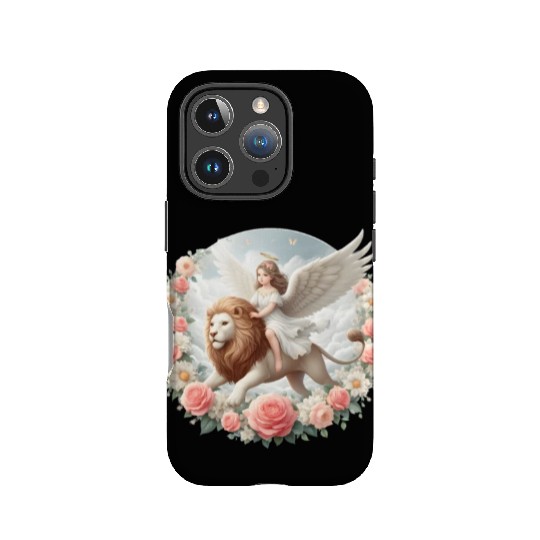 Angel on a lion IPhone Cases