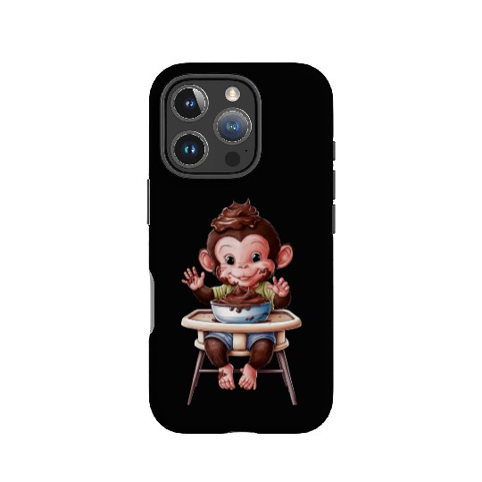 Little Pudding Monkey In High Chair IPhone Cases